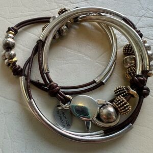 Paris Metallic Chocolate Medium Bracelet by Lizzy James